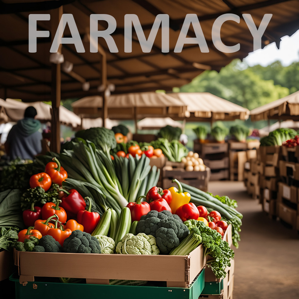 Fresh produce at a farmers market